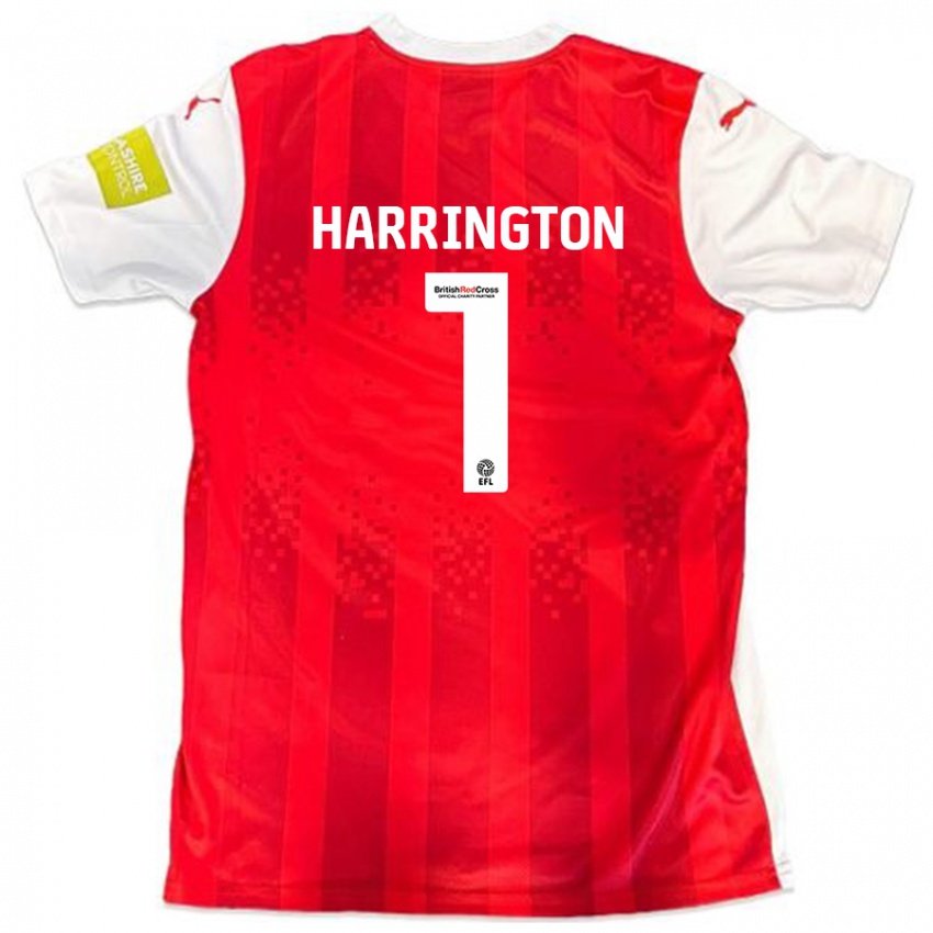 Homem Camisola David Harrington #1 Vermelho Branco Principal 2024/25 Camisa