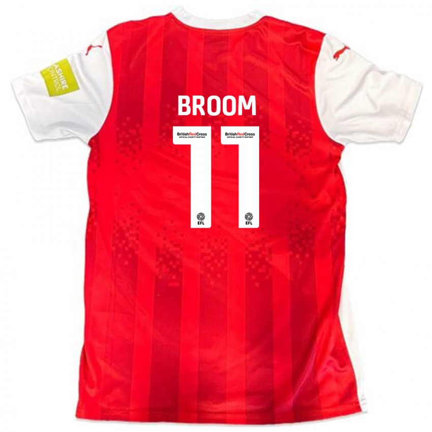 Homem Camisola Ryan Broom #11 Vermelho Branco Principal 2024/25 Camisa