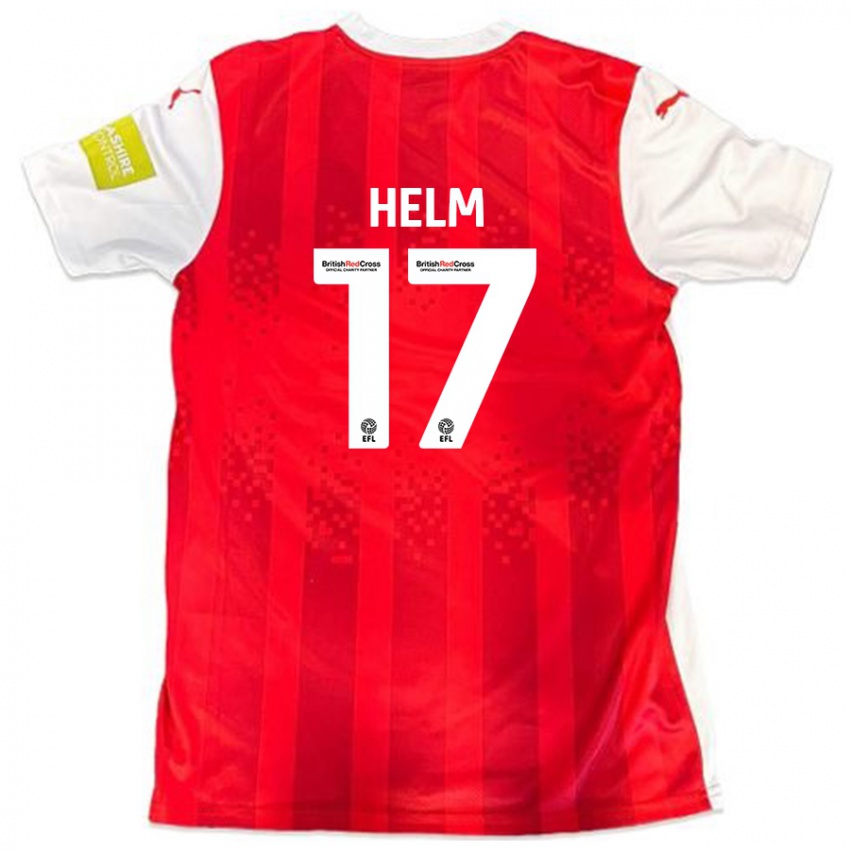 Homem Camisola Mark Helm #17 Vermelho Branco Principal 2024/25 Camisa