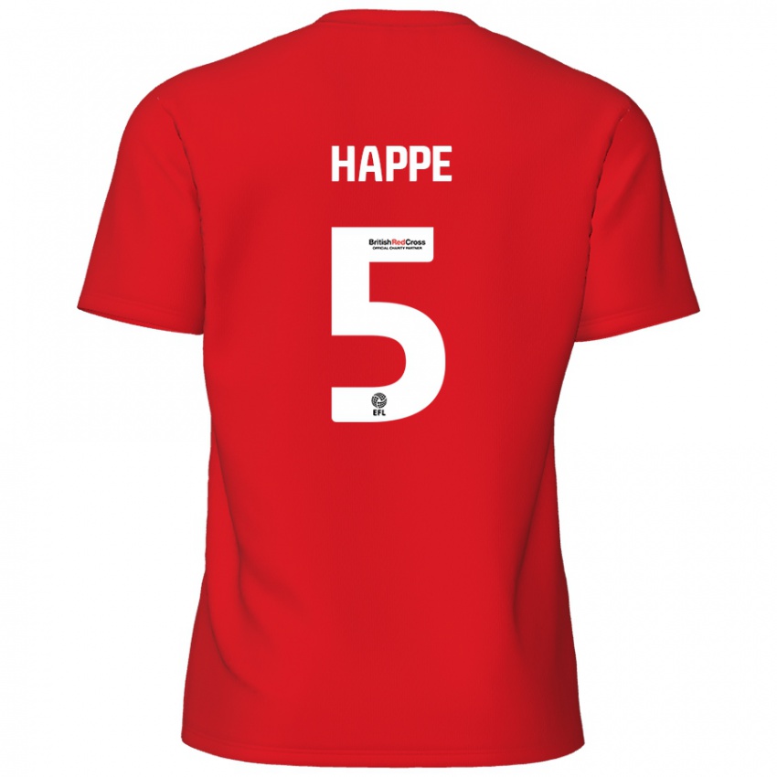 Homem Camisola Dan Happe #5 Vermelho Principal 2024/25 Camisa