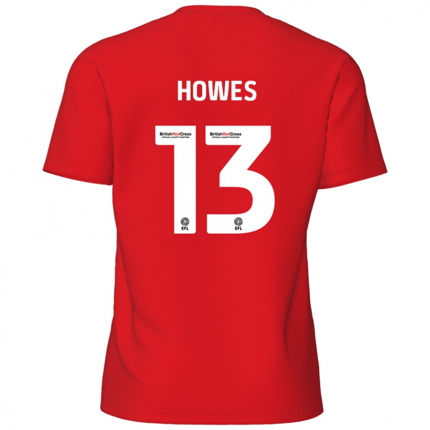 Homem Camisola Sam Howes #13 Vermelho Principal 2024/25 Camisa