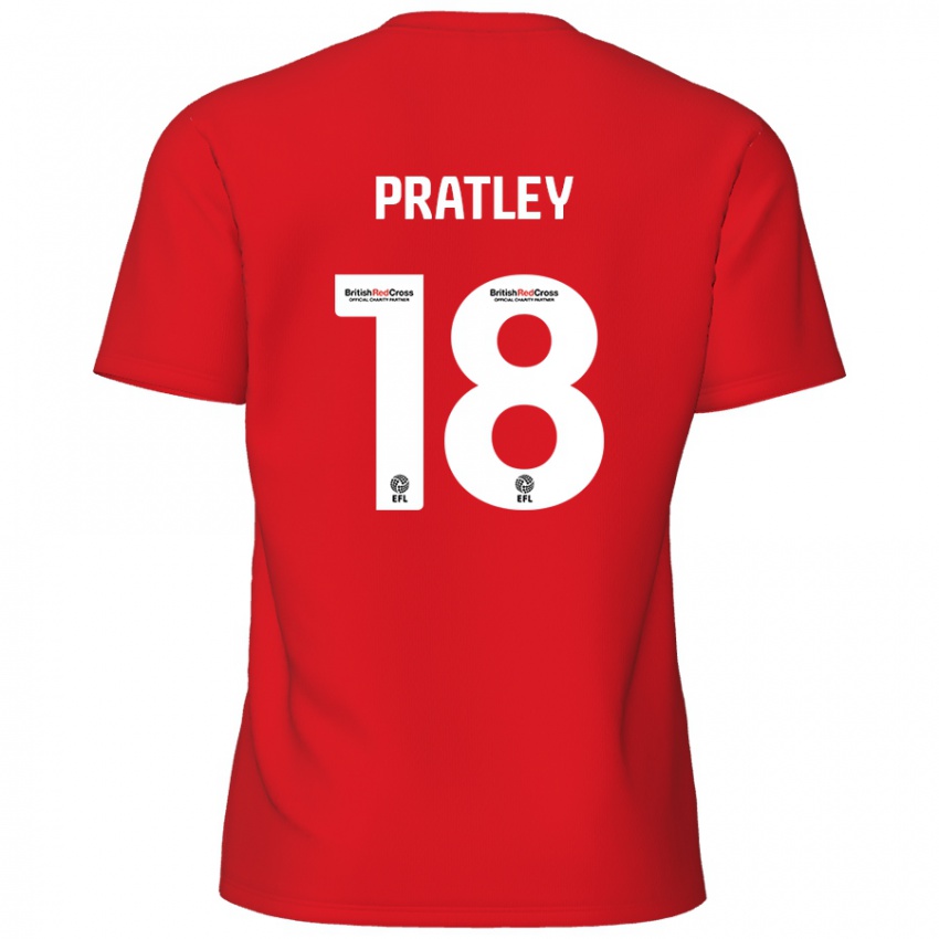 Homem Camisola Darren Pratley #18 Vermelho Principal 2024/25 Camisa