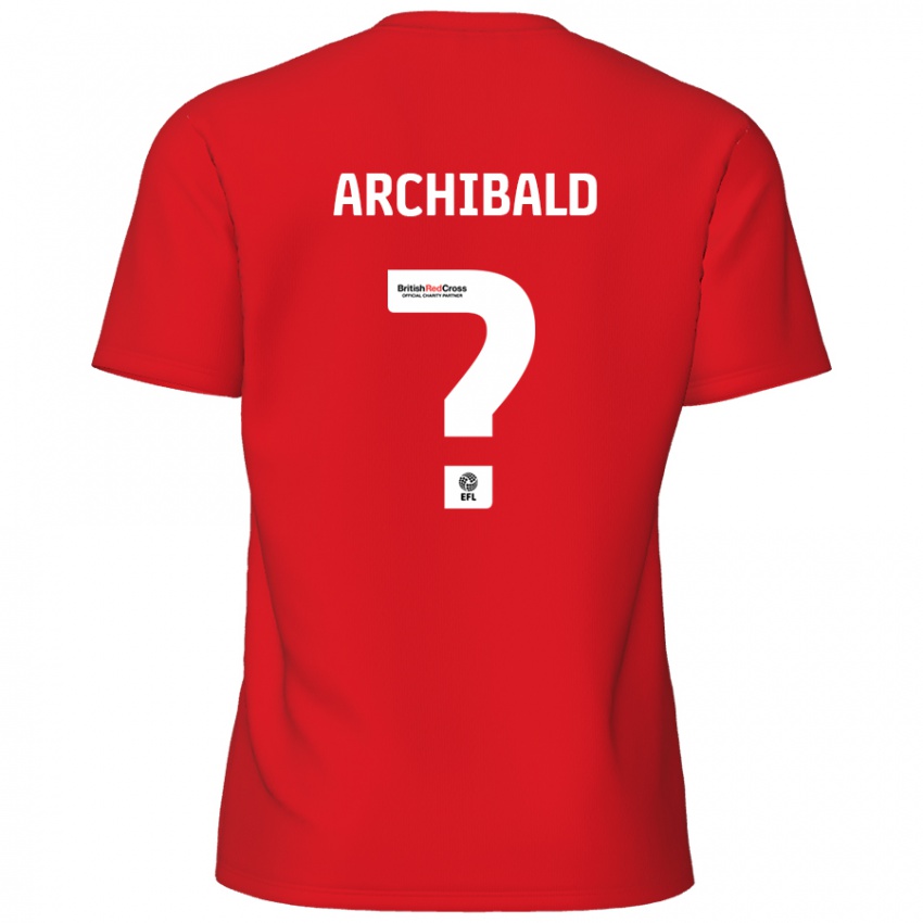 Homem Camisola Aaron Archibald #0 Vermelho Principal 2024/25 Camisa