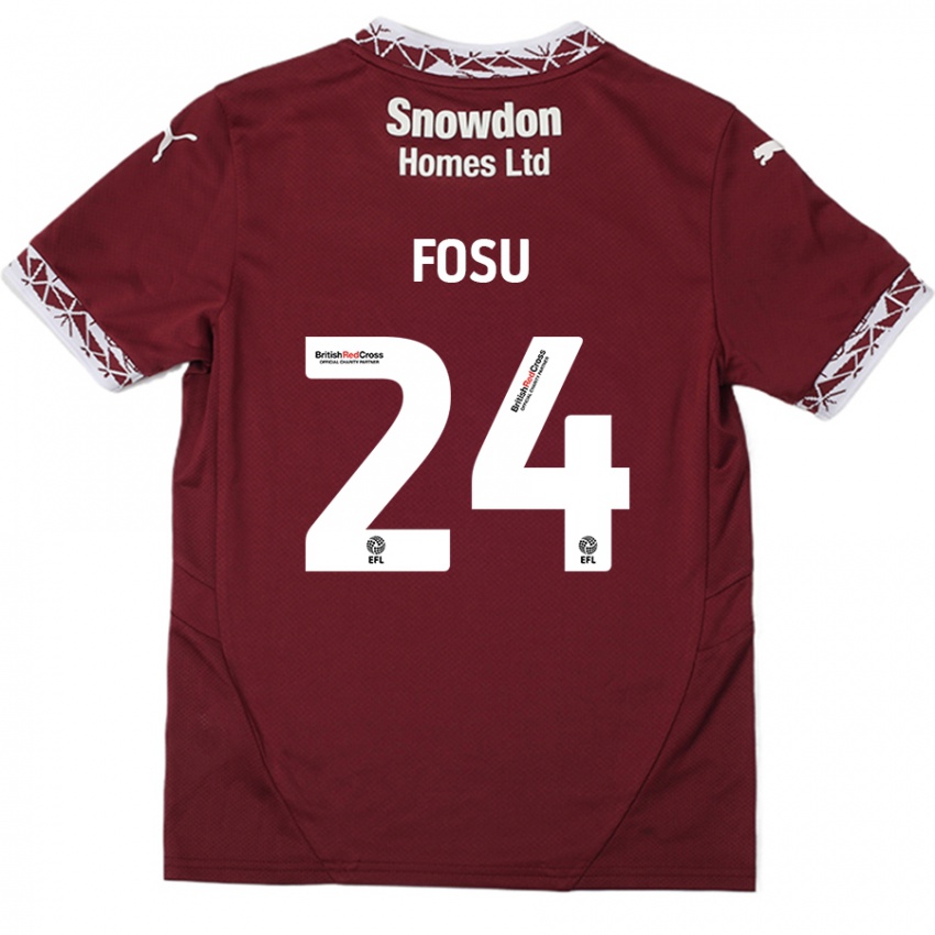 Homem Camisola Tariqe Fosu #24 Borgonha Principal 2024/25 Camisa