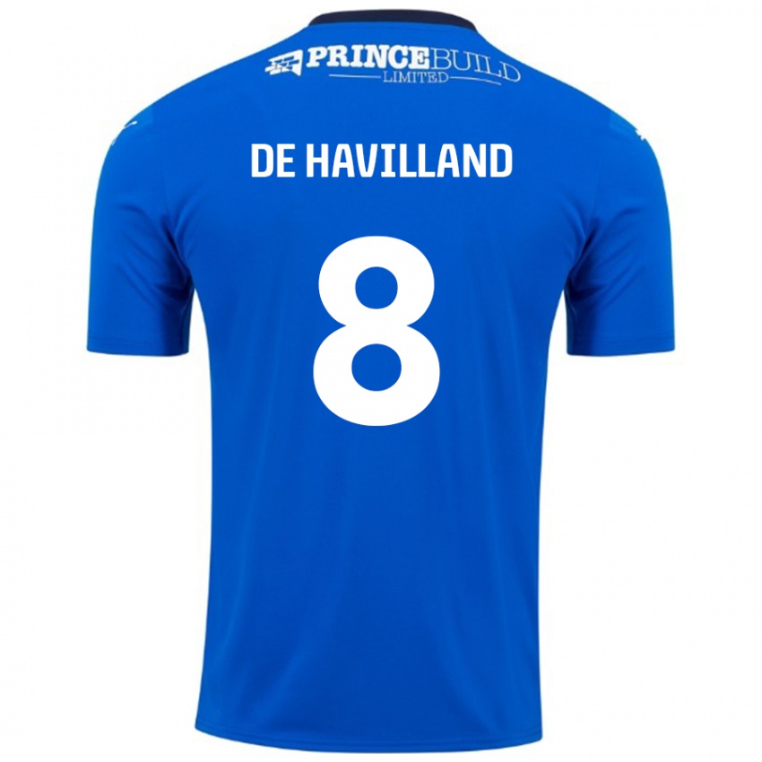 Homem Camisola Ryan De Havilland #8 Branco Azul Principal 2024/25 Camisa