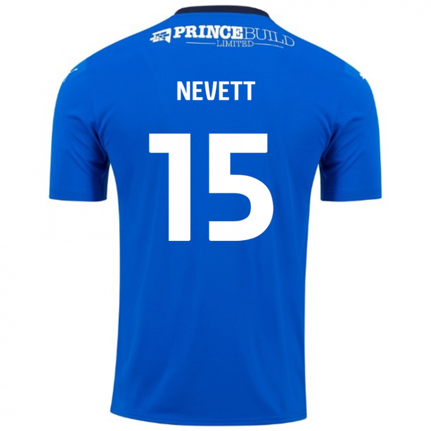 Homem Camisola George Nevett #15 Branco Azul Principal 2024/25 Camisa