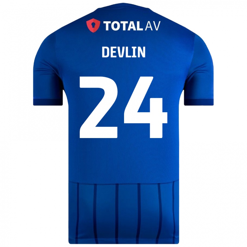 Homem Camisola Terry Devlin #24 Azul Principal 2024/25 Camisa