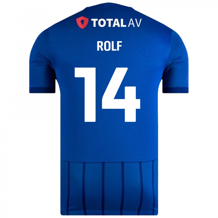 Homem Camisola Annie Rolf #14 Azul Principal 2024/25 Camisa