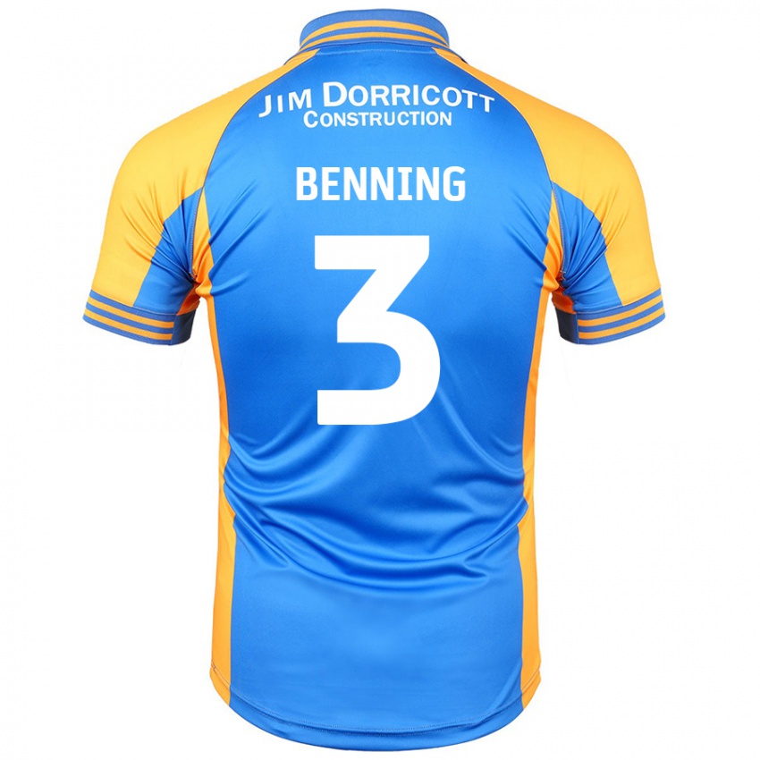 Homem Camisola Mal Benning #3 Âmbar Azul Principal 2024/25 Camisa