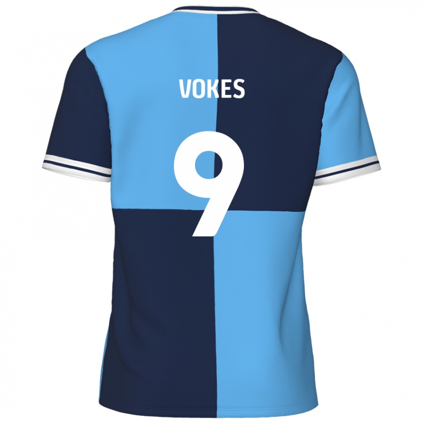 Homem Camisola Sam Vokes #9 Azul Céu Azul Escuro Principal 2024/25 Camisa