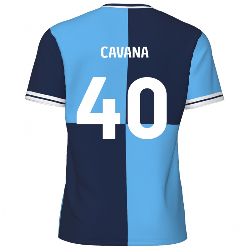 Homem Camisola Max Cavana #40 Azul Céu Azul Escuro Principal 2024/25 Camisa