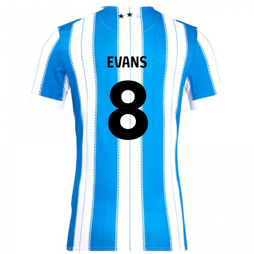 Homem Camisola Charley Evans #8 Azul Branco Principal 2024/25 Camisa