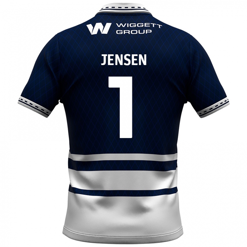 Homem Camisola Lukas Jensen #1 Azul Marinho Branco Principal 2024/25 Camisa