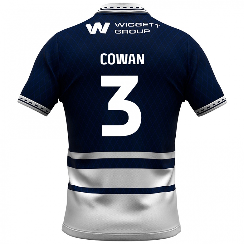 Homem Camisola Leanne Cowan #3 Azul Marinho Branco Principal 2024/25 Camisa