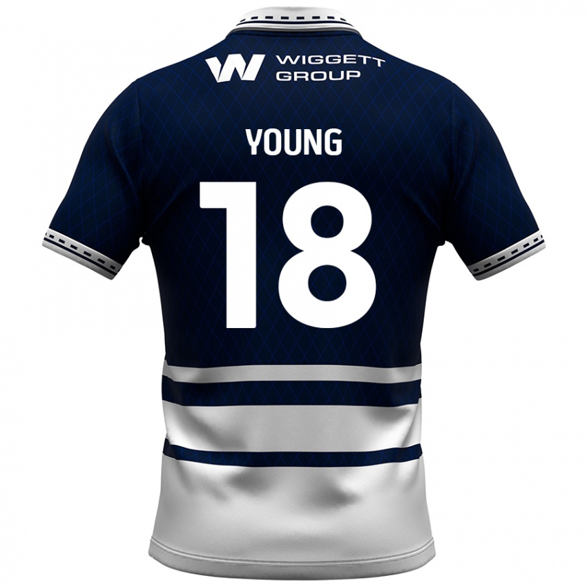 Homem Camisola Michelle Young #18 Azul Marinho Branco Principal 2024/25 Camisa