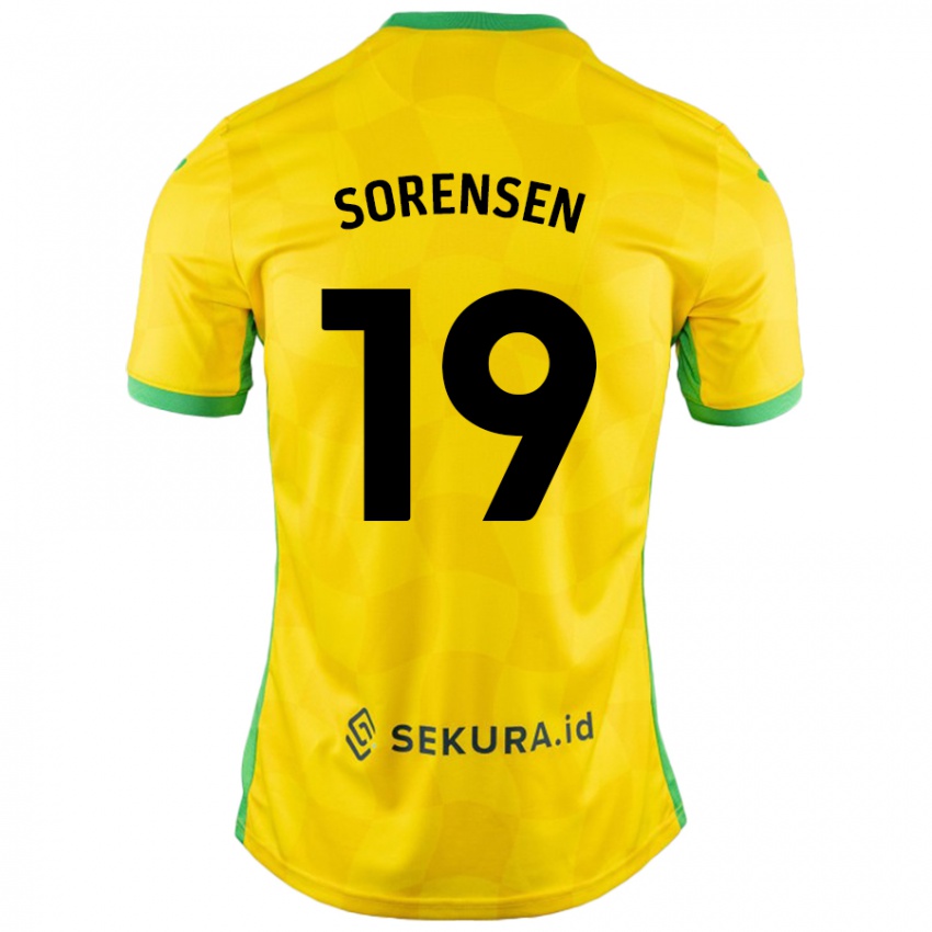 Homem Camisola Jacob Lungi Sørensen #19 Verde Amarelo Principal 2024/25 Camisa