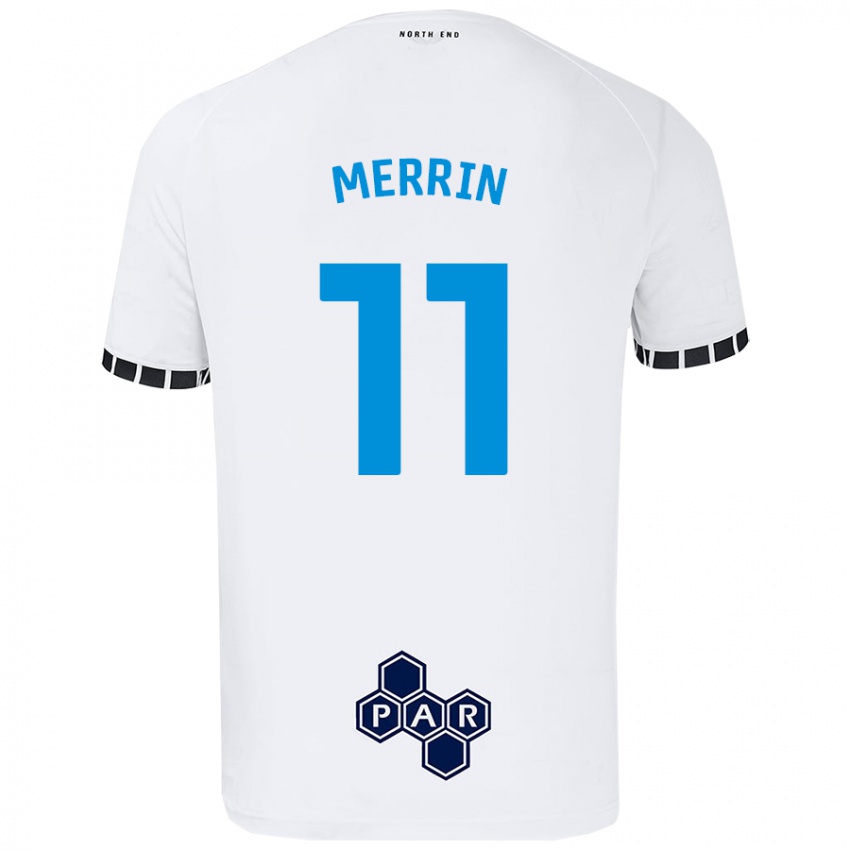 Homem Camisola Laura Merrin #11 Branco Principal 2024/25 Camisa