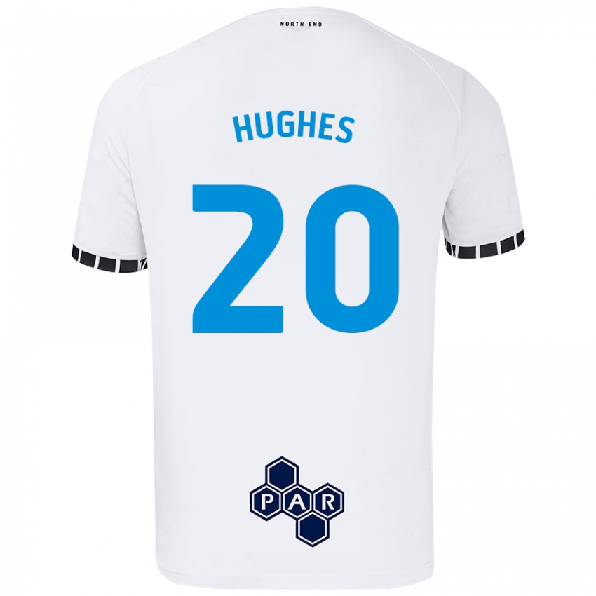 Homem Camisola Amy Hughes #20 Branco Principal 2024/25 Camisa