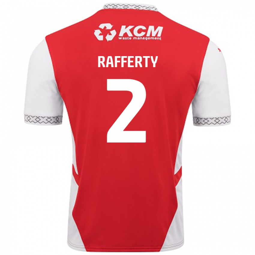 Homem Camisola Joe Rafferty #2 Branco Vermelho Principal 2024/25 Camisa