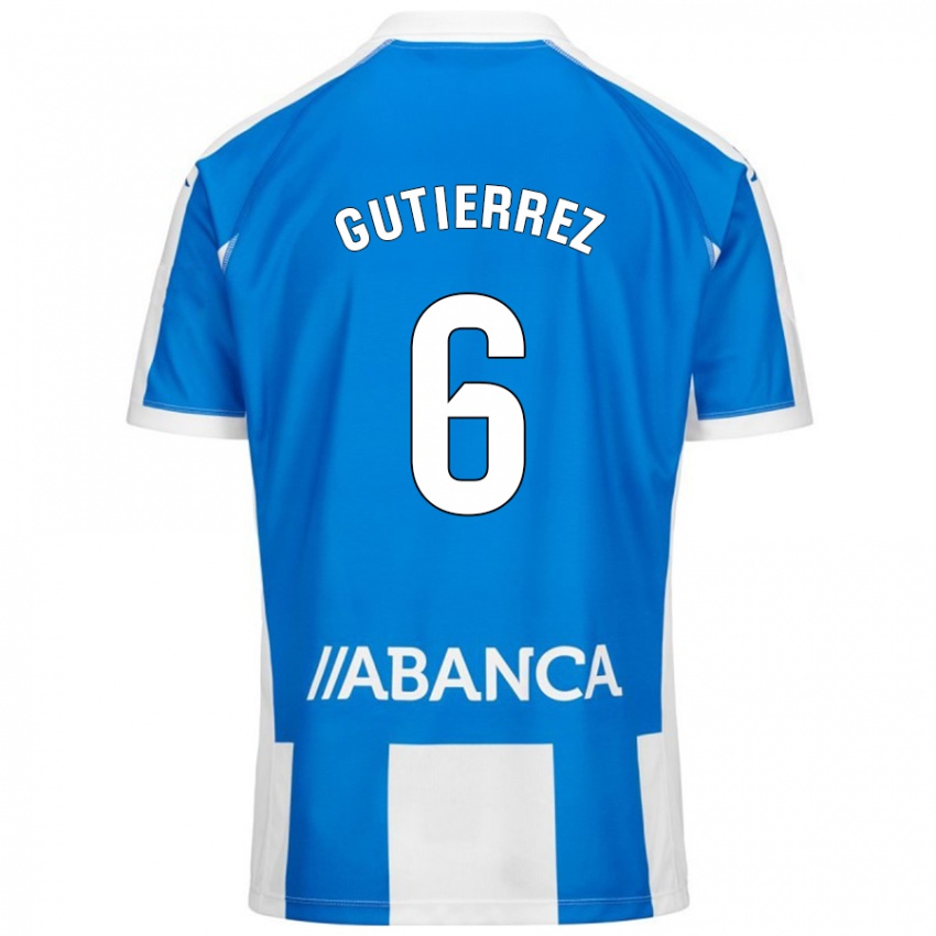 Homem Camisola Paula Gutiérrez #6 Branco Azul Principal 2024/25 Camisa