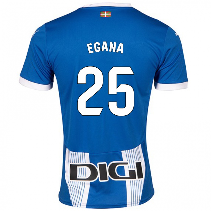 Homem Camisola Eider Egaña #25 Azul Principal 2024/25 Camisa