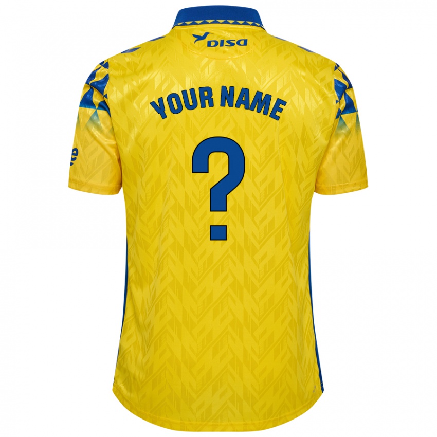 Homem Camisola Seu Nome #0 Azul Amarelo Principal 2024/25 Camisa