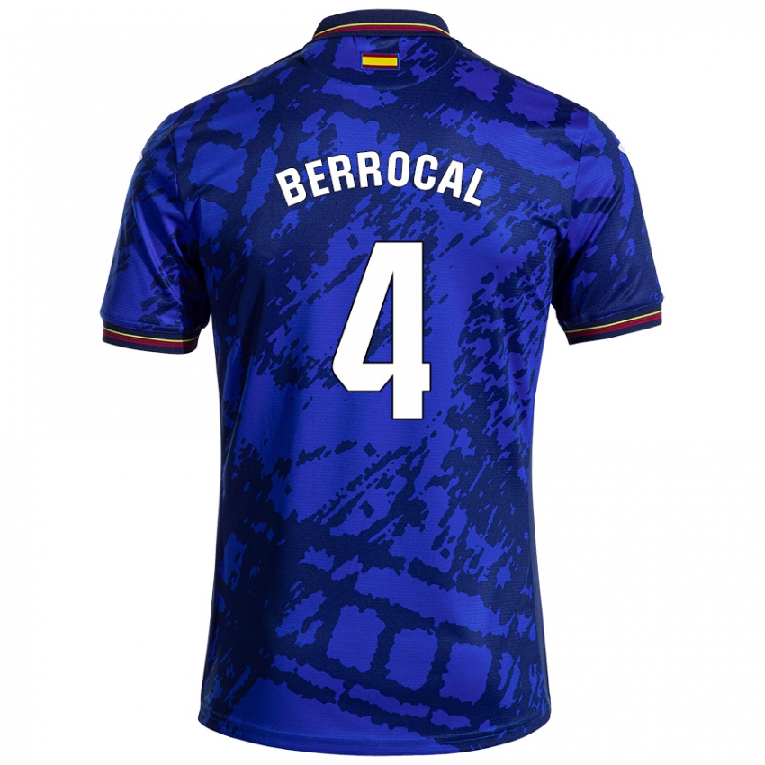 Homem Camisola Juan Berrocal #4 Azul Mais Escuro Principal 2024/25 Camisa