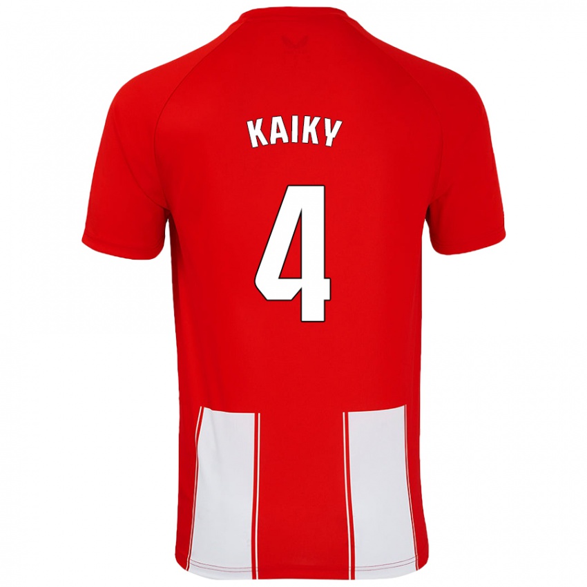 Homem Camisola Kaiky #4 Branco Vermelho Principal 2024/25 Camisa