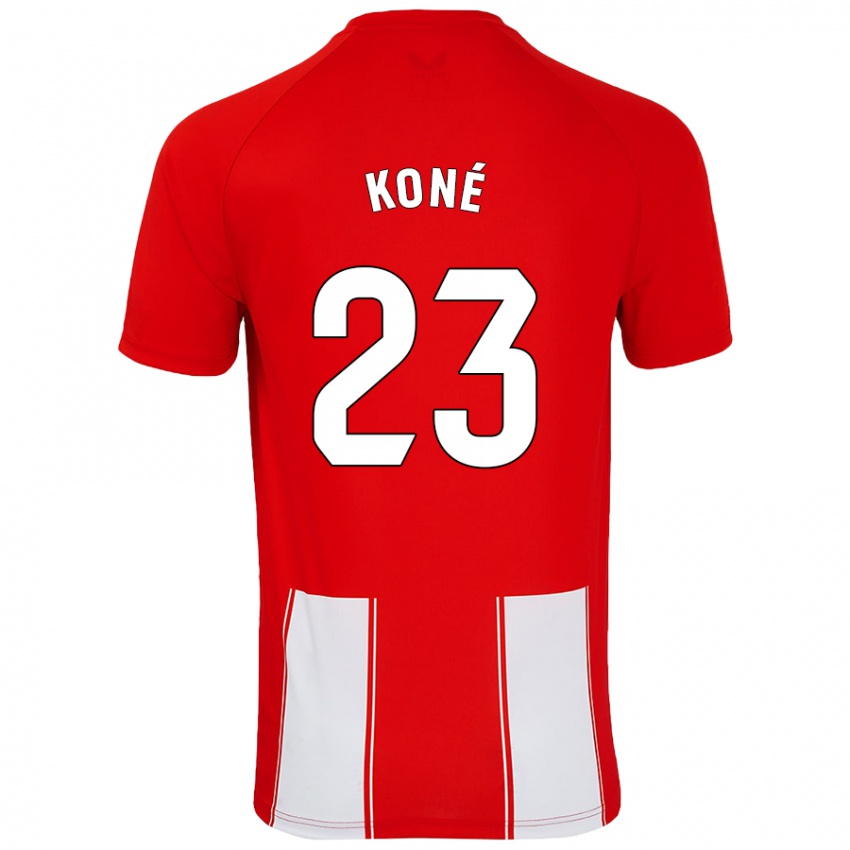 Homem Camisola Ibrahima Koné #23 Branco Vermelho Principal 2024/25 Camisa