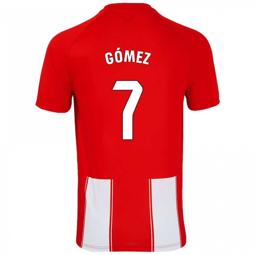 Homem Camisola Valen Gómez #7 Branco Vermelho Principal 2024/25 Camisa