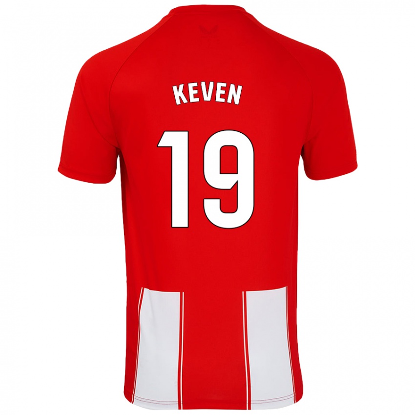 Homem Camisola Keven #19 Branco Vermelho Principal 2024/25 Camisa