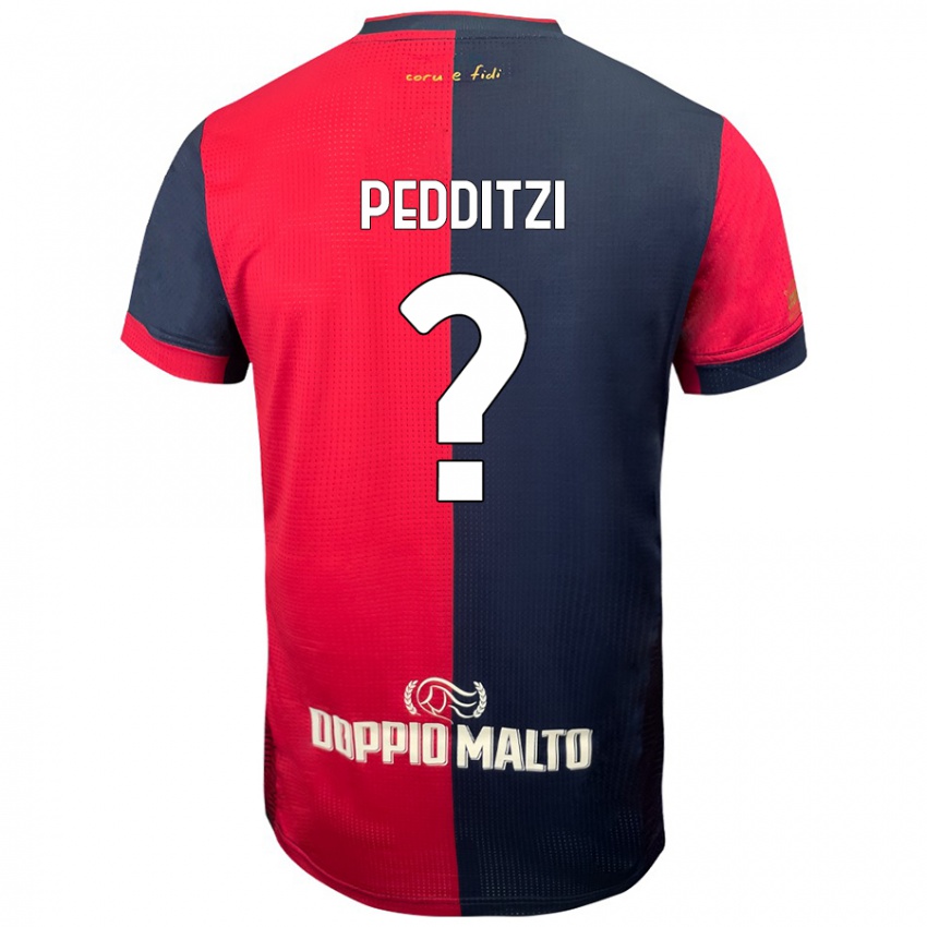 Homem Camisola Simone Pedditzi #0 Azul Vermelho Escuro Principal 2024/25 Camisa