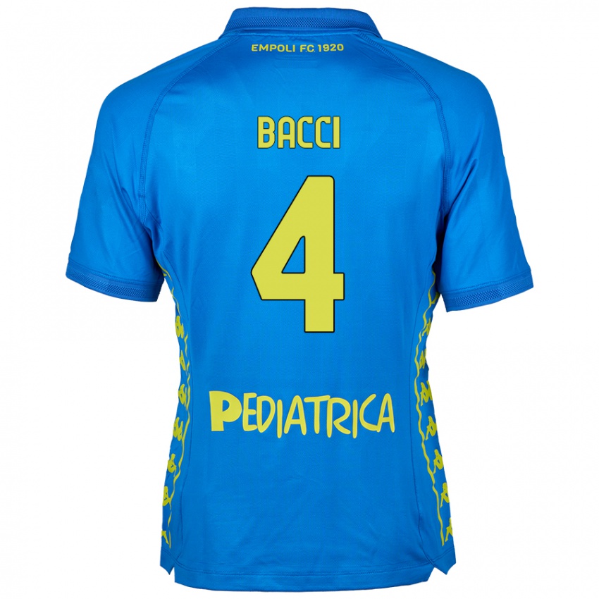 Homem Camisola Jacopo Bacci #4 Azul Principal 2024/25 Camisa