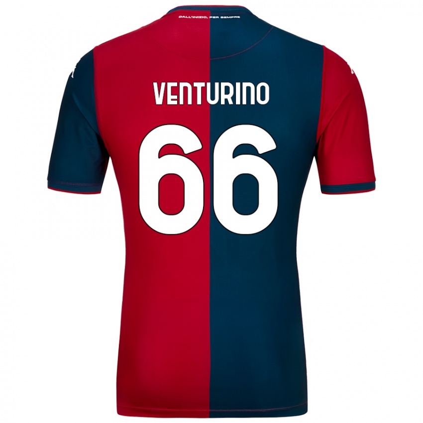 Homem Camisola Lorenzo Venturino #66 Azul Escuro Vermelho Principal 2024/25 Camisa