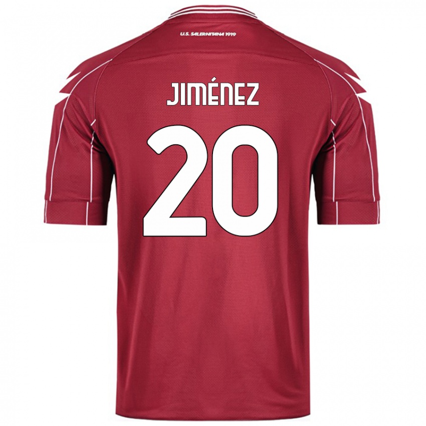 Homem Camisola Kaleb Jiménez #20 Borgonha Principal 2024/25 Camisa