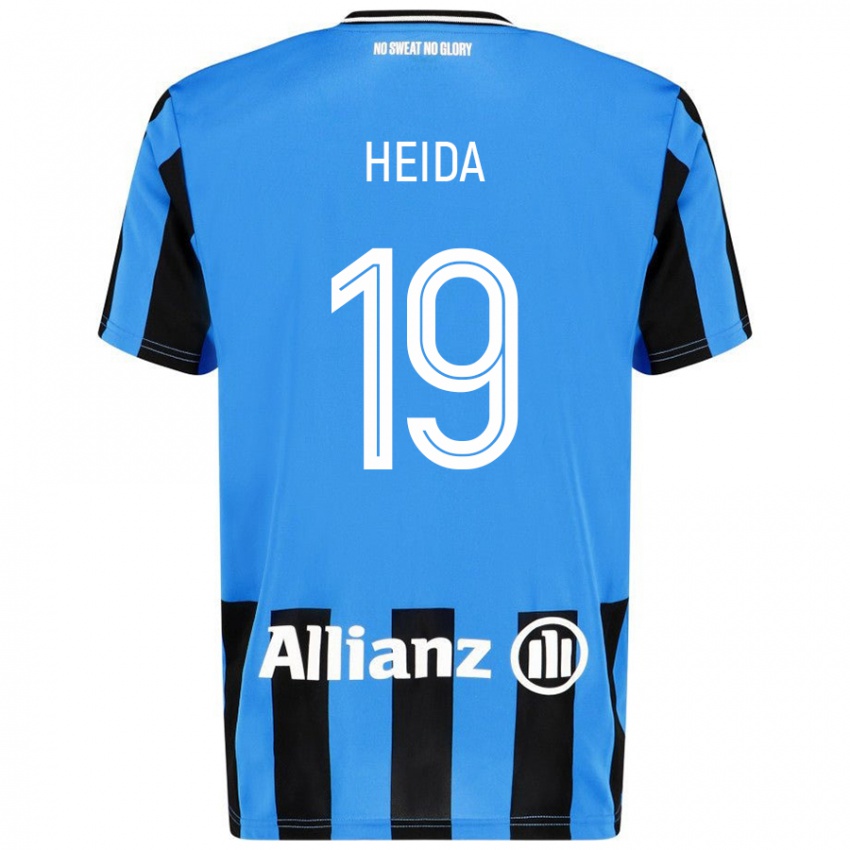 Homem Camisola Jade Heida #19 Céu Azul Preto Principal 2024/25 Camisa