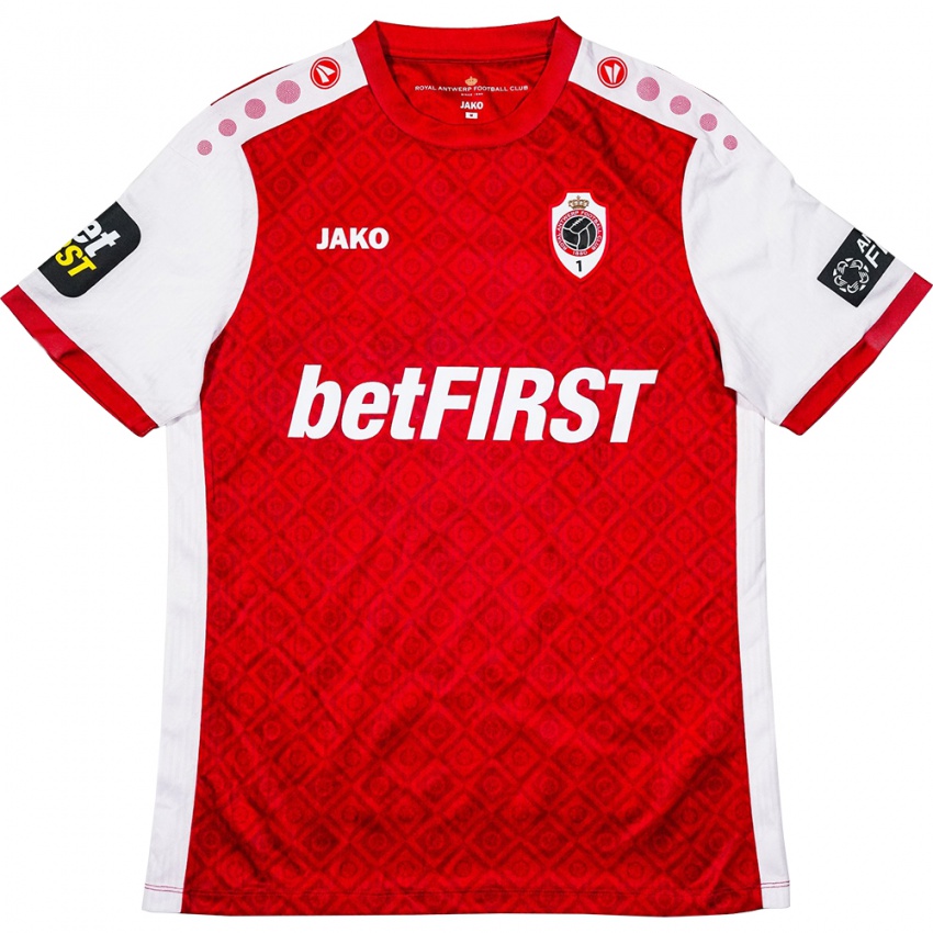 Homem Camisola Vincent Janssen #18 Branco Vermelho Principal 2024/25 Camisa