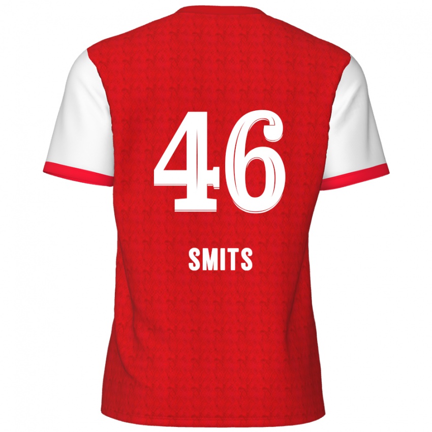 Homem Camisola Milan Smits #46 Branco Vermelho Principal 2024/25 Camisa