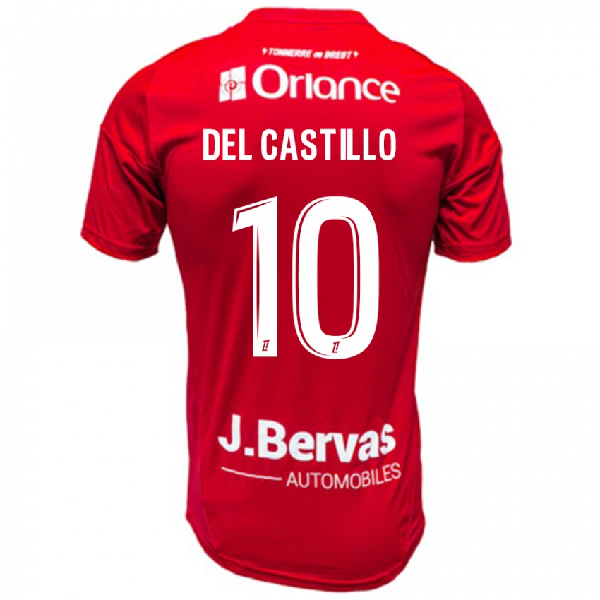 Homem Camisola Romain Del Castillo #10 Branco Vermelho Principal 2024/25 Camisa