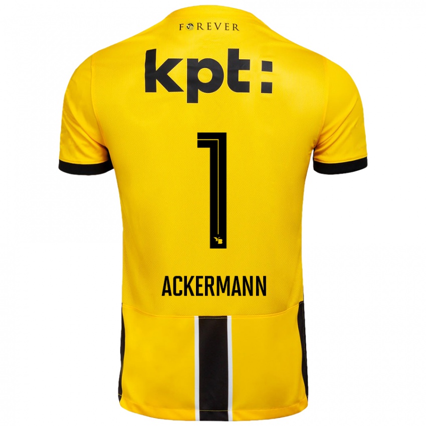 Homem Camisola Jara Ackermann #1 Preto Amarelo Principal 2024/25 Camisa