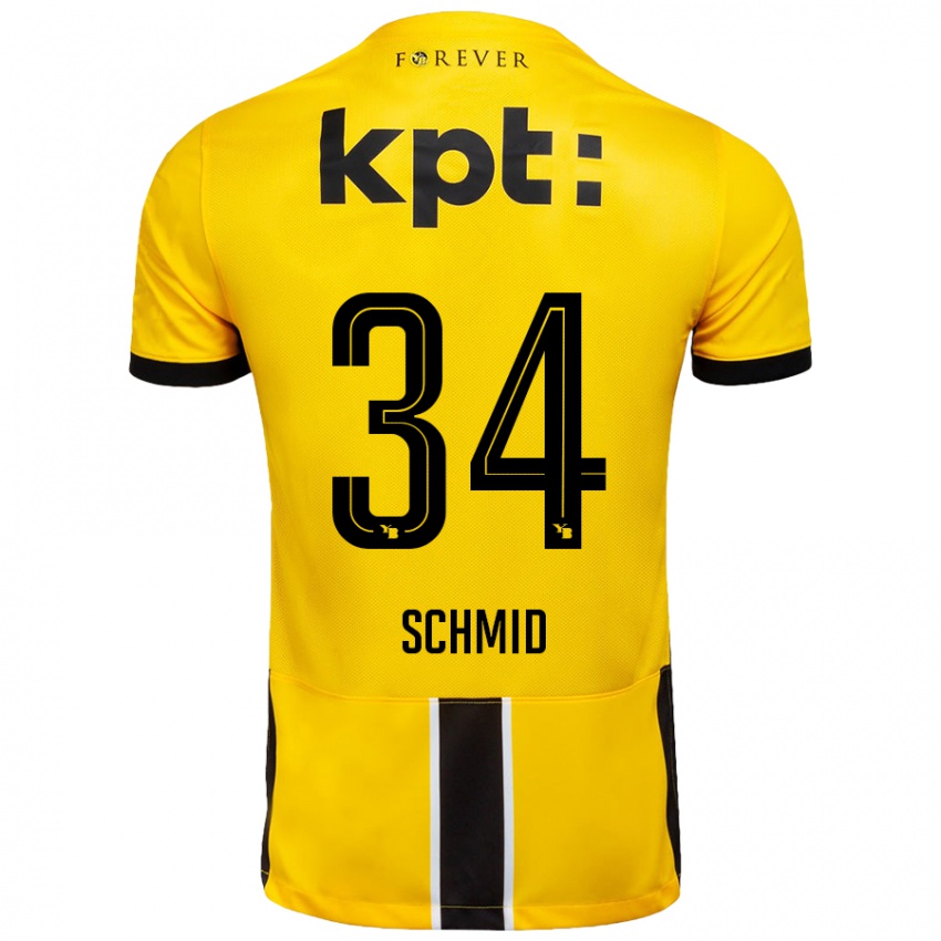 Homem Camisola Céline Schmid #34 Preto Amarelo Principal 2024/25 Camisa