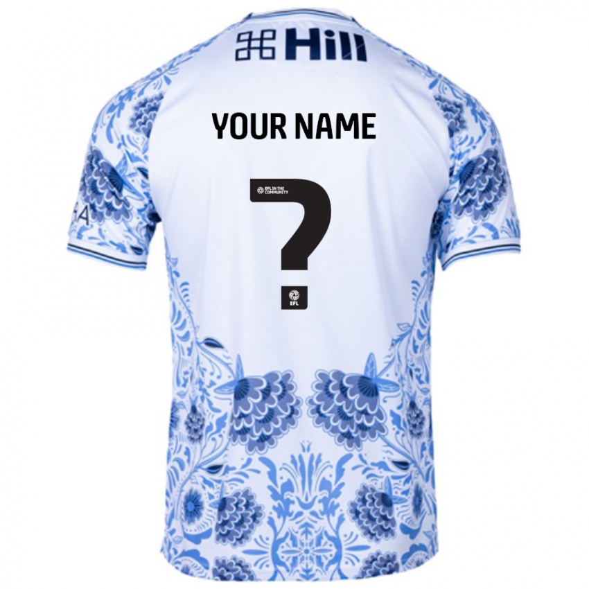 Homem Camisola Seu Nome #0 Azul Branco Alternativa 2024/25 Camisa