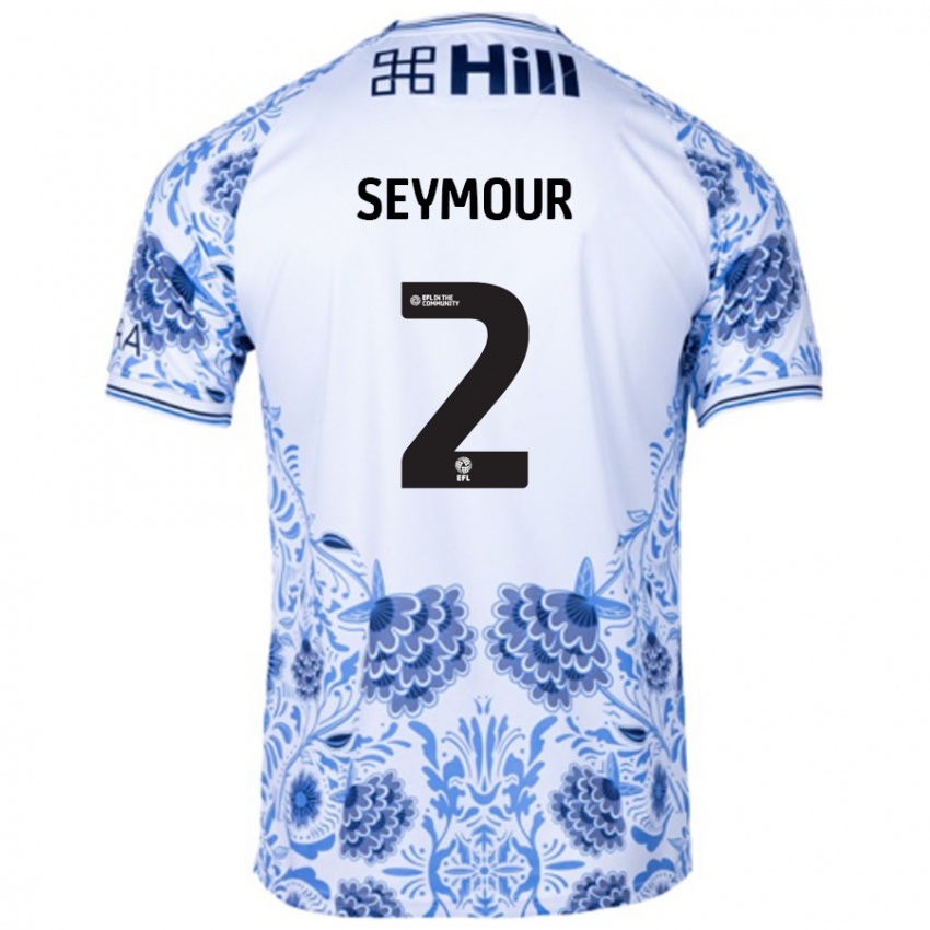 Homem Camisola Mayzee Seymour #2 Azul Branco Alternativa 2024/25 Camisa