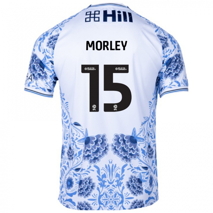 Homem Camisola Jess Morley #15 Azul Branco Alternativa 2024/25 Camisa