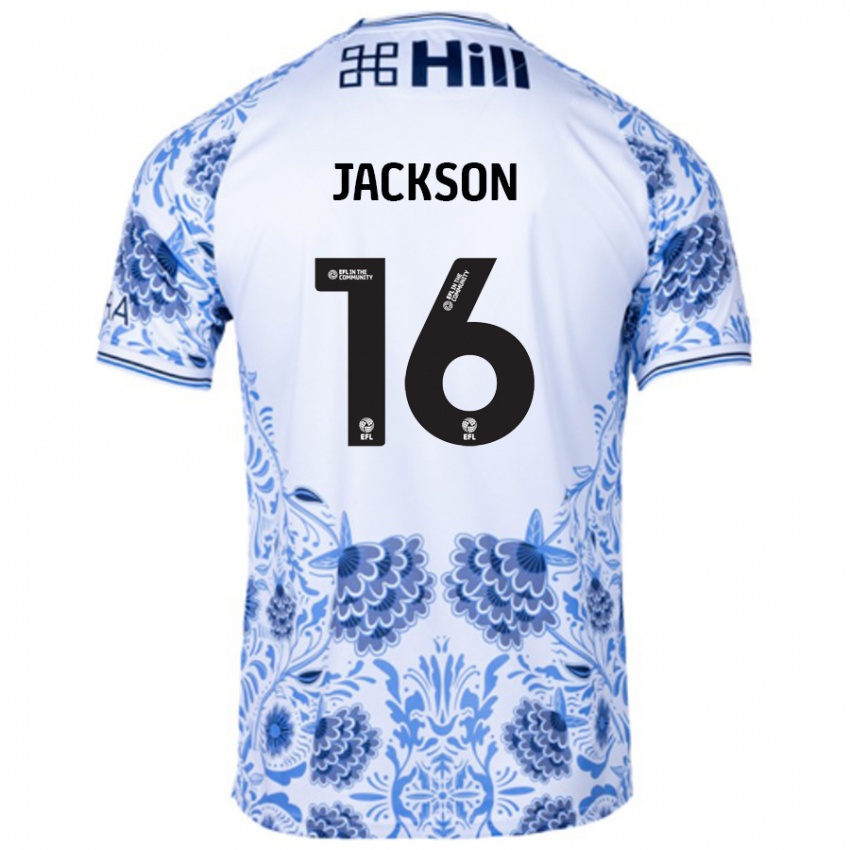 Homem Camisola Abbie Jackson #16 Azul Branco Alternativa 2024/25 Camisa