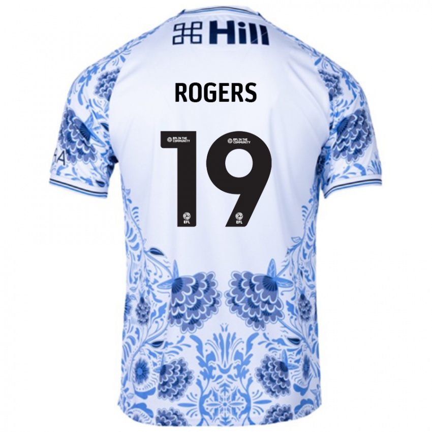 Homem Camisola Beatrice Rogers #19 Azul Branco Alternativa 2024/25 Camisa