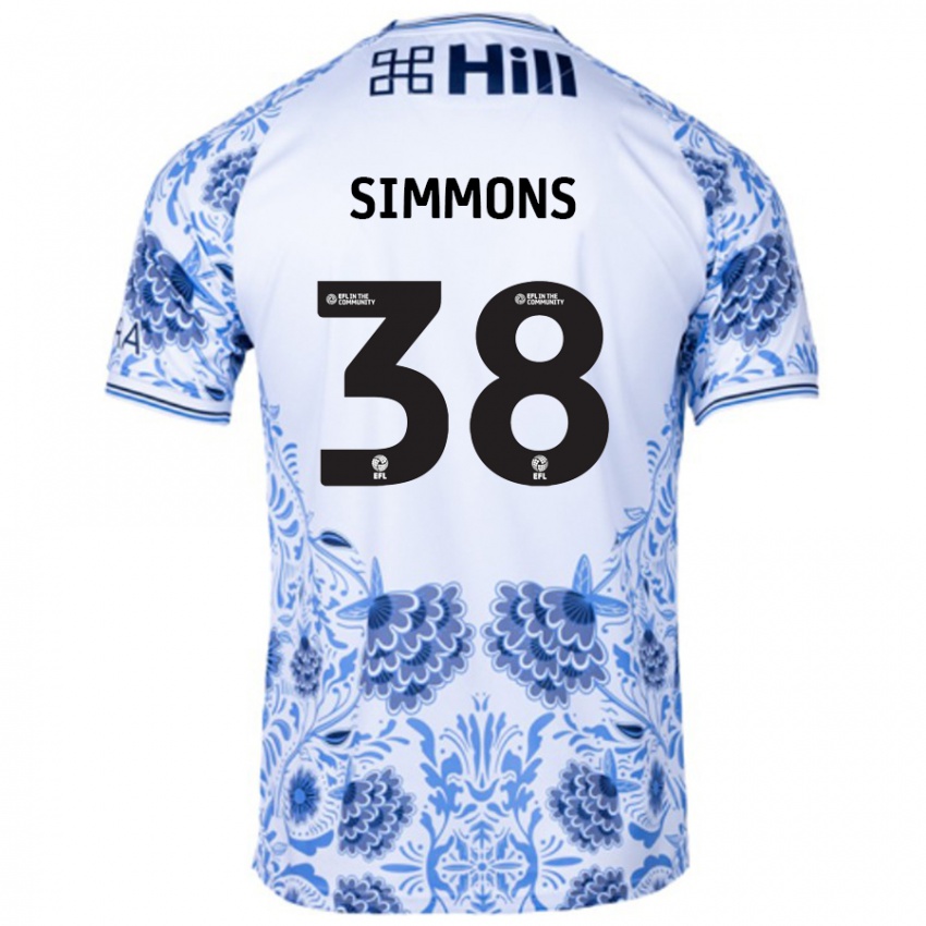 Homem Camisola Bella Simmons #38 Azul Branco Alternativa 2024/25 Camisa