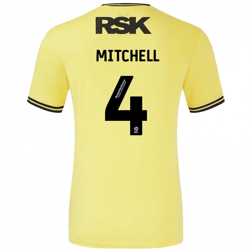 Homem Camisola Alex Mitchell #4 Amarelo Preto Alternativa 2024/25 Camisa