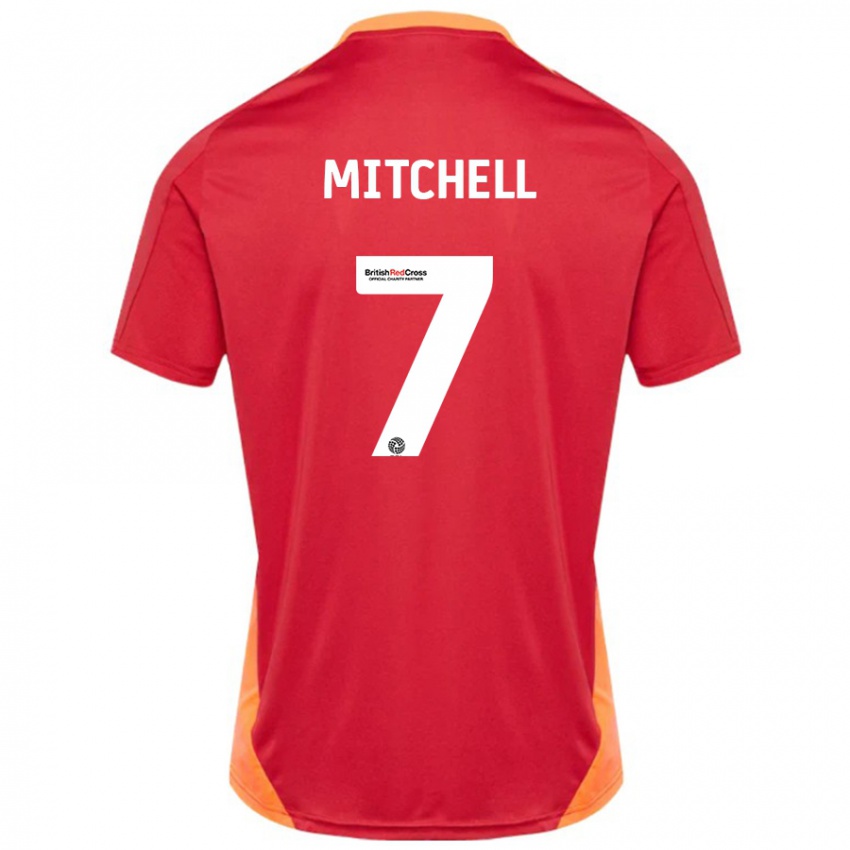 Homem Camisola Demetri Mitchell #7 Azul Desligado Branco Alternativa 2024/25 Camisa