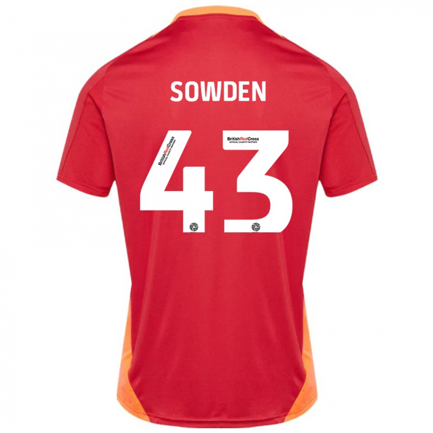 Homem Camisola Andrew Sowden #43 Azul Desligado Branco Alternativa 2024/25 Camisa